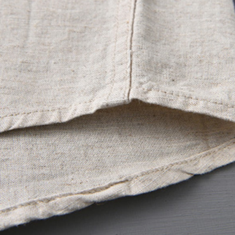 Buddha Stonesメンズ 長袖 ターンダウンカラー ポケット付き 純色 快適コットンシャツ - image 10