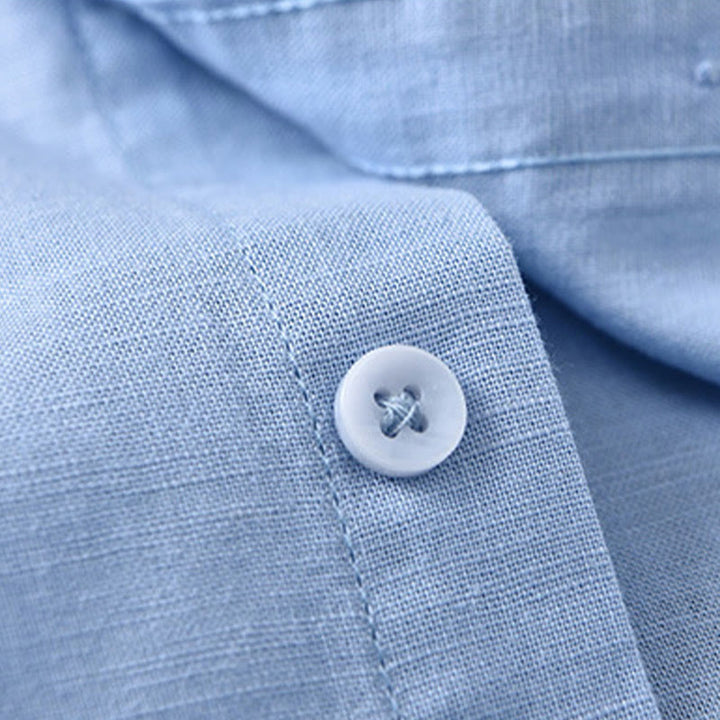 Buddha Stones メンズ 長袖 コットンリネン 無地 スタンドカラー ポケット付き カジュアルシャツ - image 20