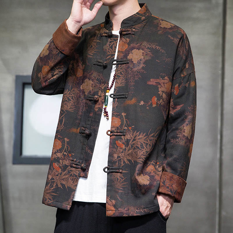 Buddha Stonesカエルボタン 中国唐装 ロングシャツ コットン メンズ ジャケット 衣類 - image 7