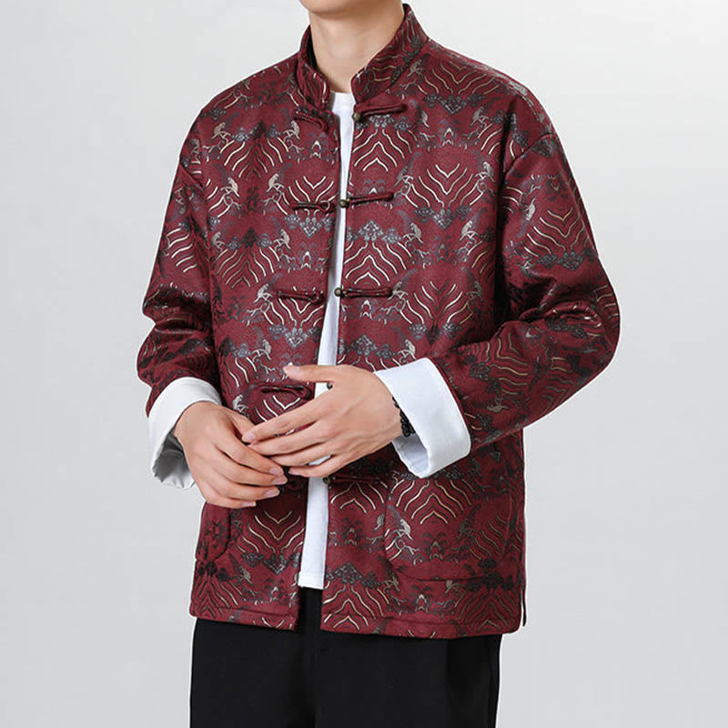Buddha Stonesカエルボタン 中国唐装 波型 ロングシャツ メンズ ジャケット 衣類 - image 8