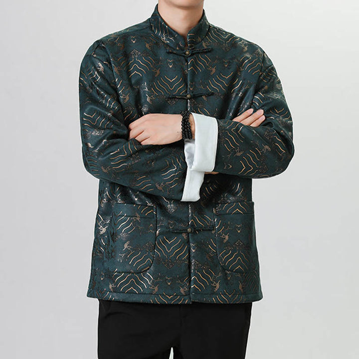 Buddha Stonesカエルボタン 中国唐装 波型 ロングシャツ メンズ ジャケット 衣類 - image 15
