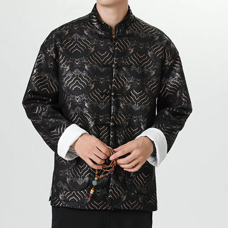 Buddha Stonesカエルボタン 中国唐装 波型 ロングシャツ メンズ ジャケット 衣類 - image 3