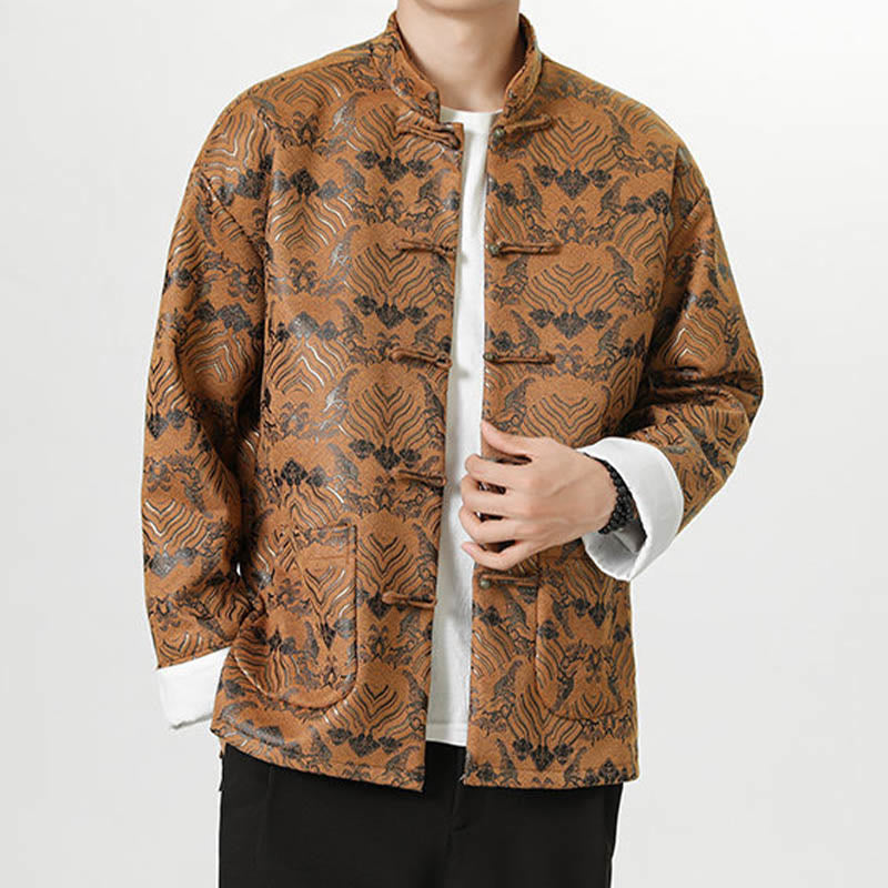 Buddha Stonesカエルボタン 中国唐装 波型 ロングシャツ メンズ ジャケット 衣類 - ペルー - US/UK/AU46、 EU56 (5XL) - image 18