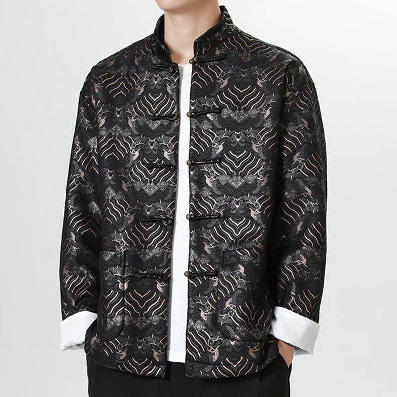 Buddha Stonesカエルボタン 中国唐装 波型 ロングシャツ メンズ ジャケット 衣類 - image 4