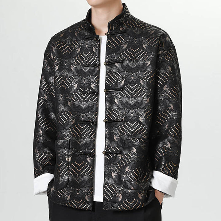 Buddha Stonesカエルボタン 中国唐装 波型 ロングシャツ メンズ ジャケット 衣類 - image 4
