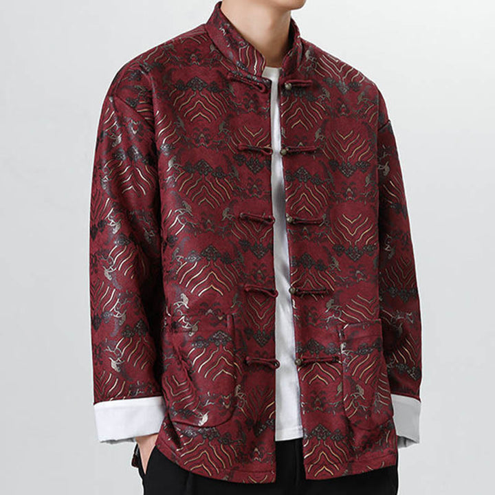 Buddha Stonesカエルボタン 中国唐装 波型 ロングシャツ メンズ ジャケット 衣類 - image 10