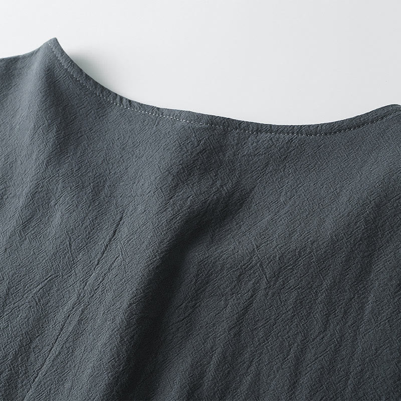 Buddha StonesメンズTシャツ 無地 半袖 3つボタン Vネック ソフトシャツ - image 5