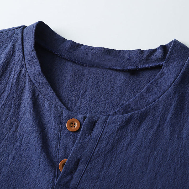 Buddha StonesメンズTシャツ（無地、半袖、ボタン留め、ノッチドネック、ソフトシャツ） - image 5