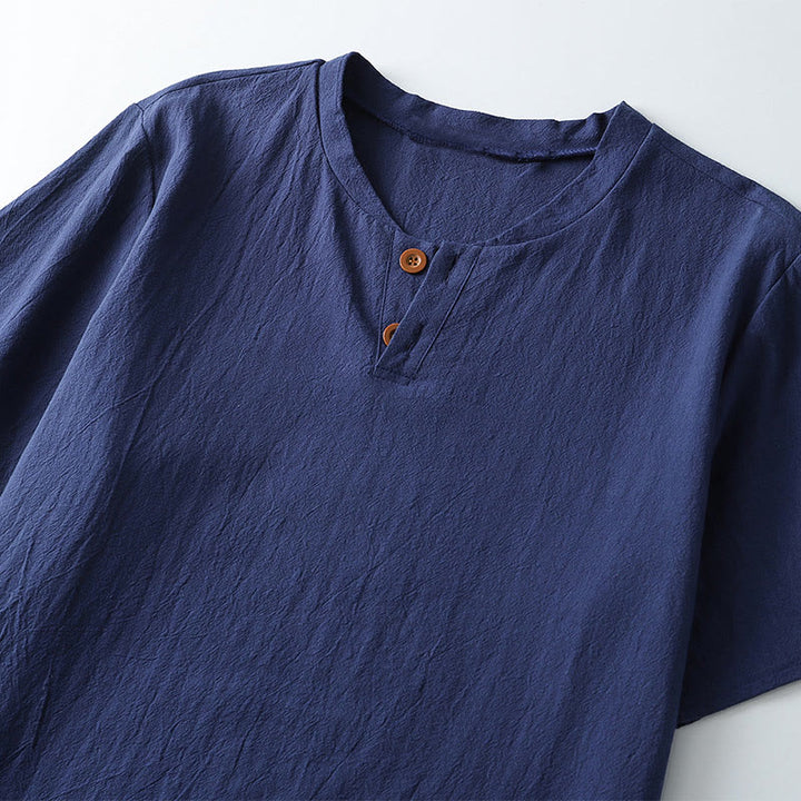 Buddha StonesメンズTシャツ（無地、半袖、ボタン留め、ノッチドネック、ソフトシャツ） - image 4