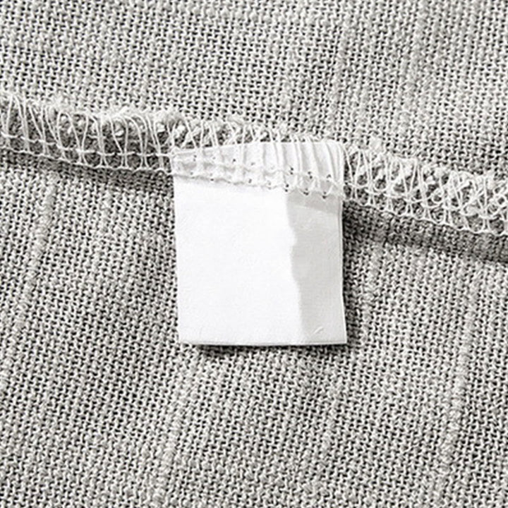 Buddha Stonesゆったりメンズシャツ 無地 ノッチネック トップス 半袖 快適 ボタン 通気性 コットンリネンシャツ - image 15