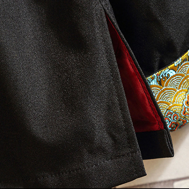 Buddha Stones刺繍龍鳳凰カジュアルフロッグボタンコットンメンズジャケットシャツ服 - image 9