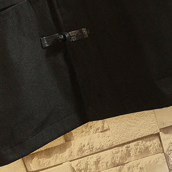 Buddha Stones刺繍龍鳳凰カジュアルフロッグボタンコットンメンズジャケットシャツ服 - image 6