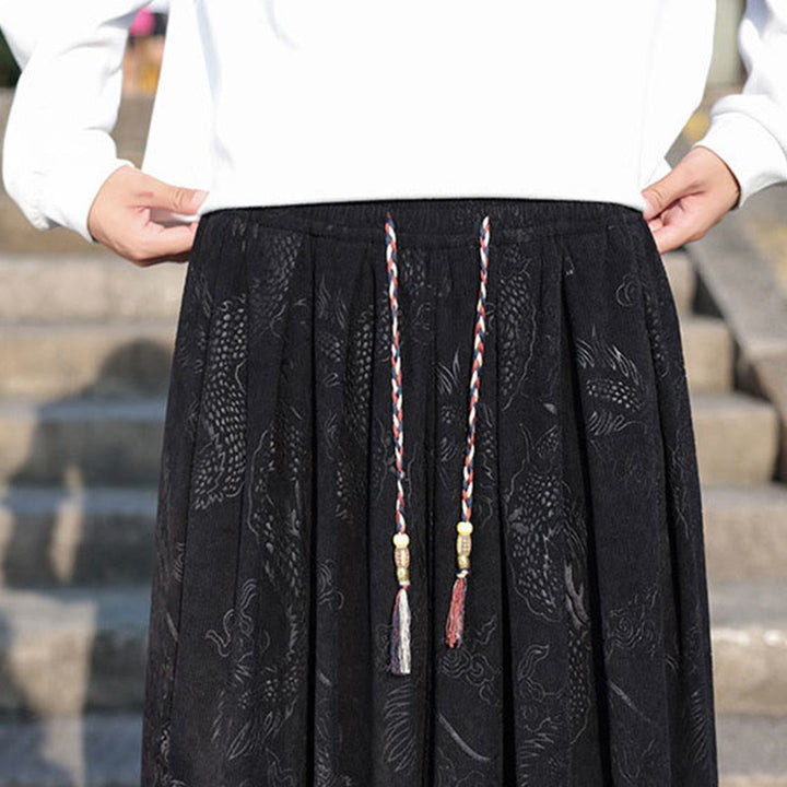 Buddha Stones龍模様カジュアル無地コットンメンズパンツ（ポケット付き） - image 18