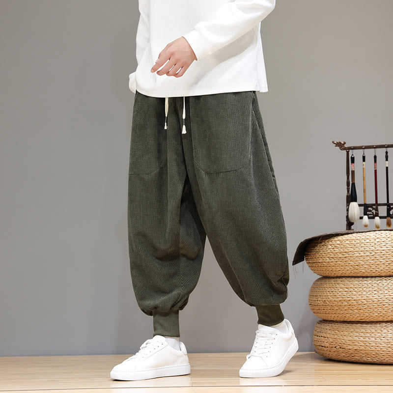 Buddha Stonesカジュアル 無地 コットン メンズ ハーレムパンツ ポケット付き - image 19