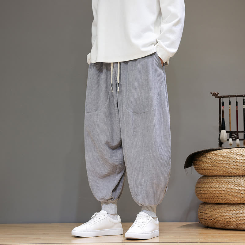 Buddha Stonesカジュアル 無地 コットン メンズ ハーレムパンツ ポケット付き - image 4