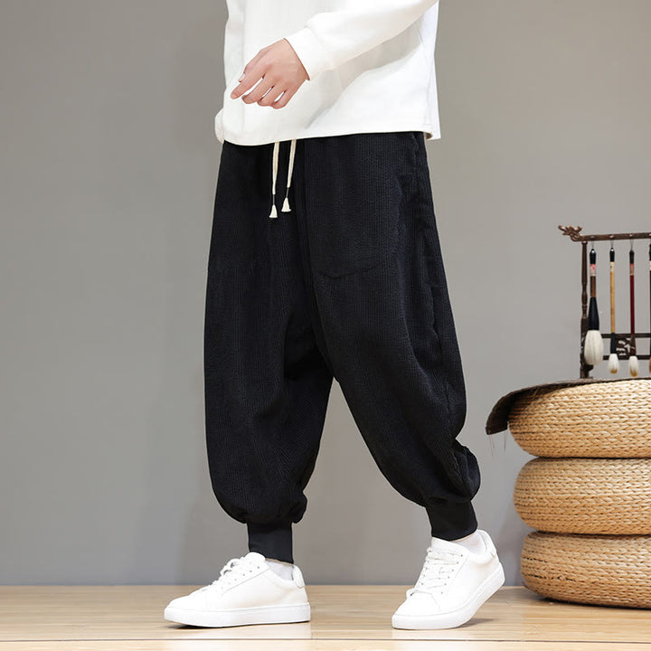 Buddha Stonesカジュアル 無地 コットン メンズ ハーレムパンツ ポケット付き - image 9