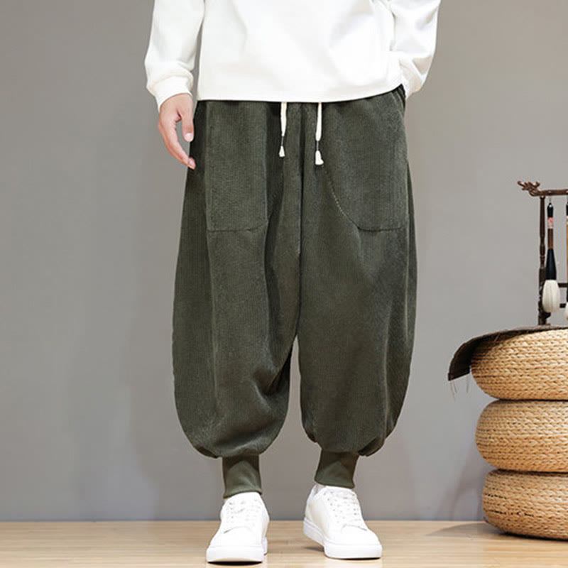 Buddha Stonesカジュアル 無地 コットン メンズ ハーレムパンツ ポケット付き - image 21