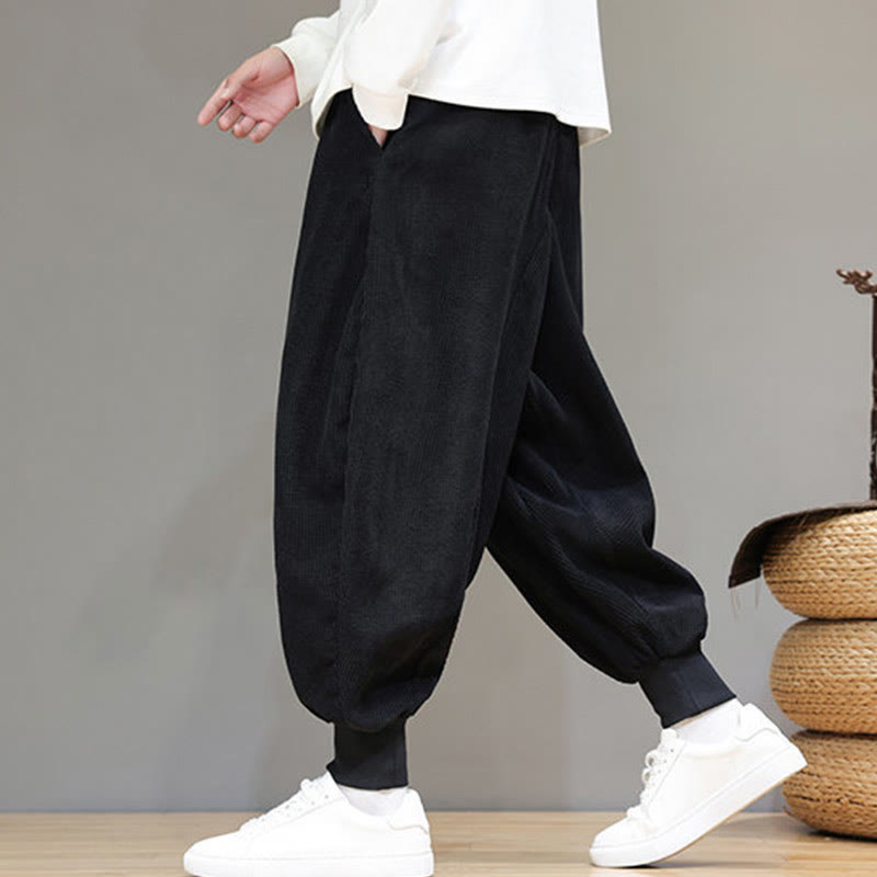Buddha Stonesカジュアル 無地 コットン メンズ ハーレムパンツ ポケット付き - image 10