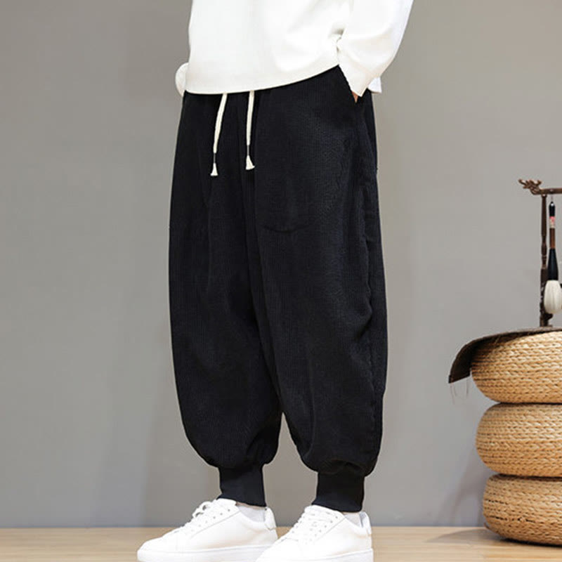 Buddha Stonesカジュアル 無地 コットン メンズ ハーレムパンツ ポケット付き - image 12
