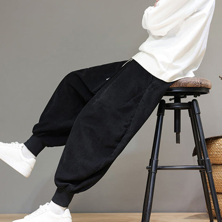 Buddha Stonesカジュアル 無地 コットン メンズ ハーレムパンツ ポケット付き - image 16