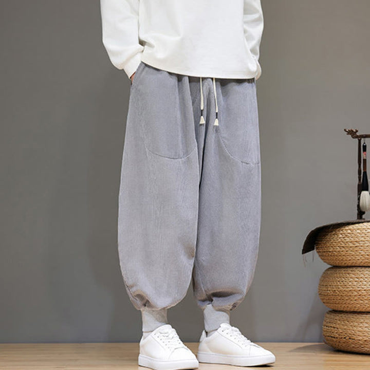 Buddha Stonesカジュアル 無地 コットン メンズ ハーレムパンツ ポケット付き - image 6
