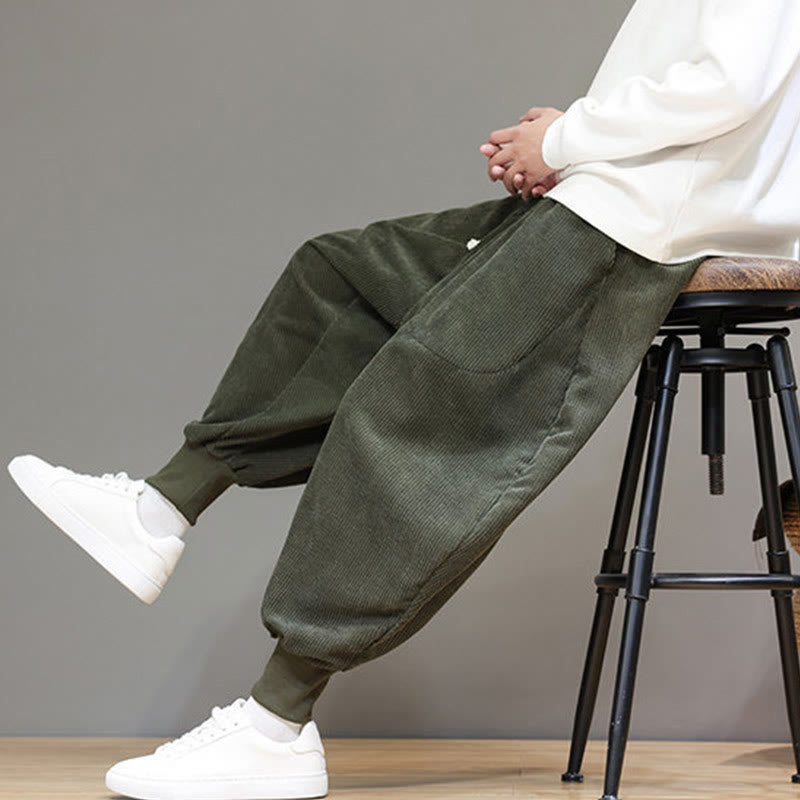 Buddha Stonesカジュアル 無地 コットン メンズ ハーレムパンツ ポケット付き - image 26