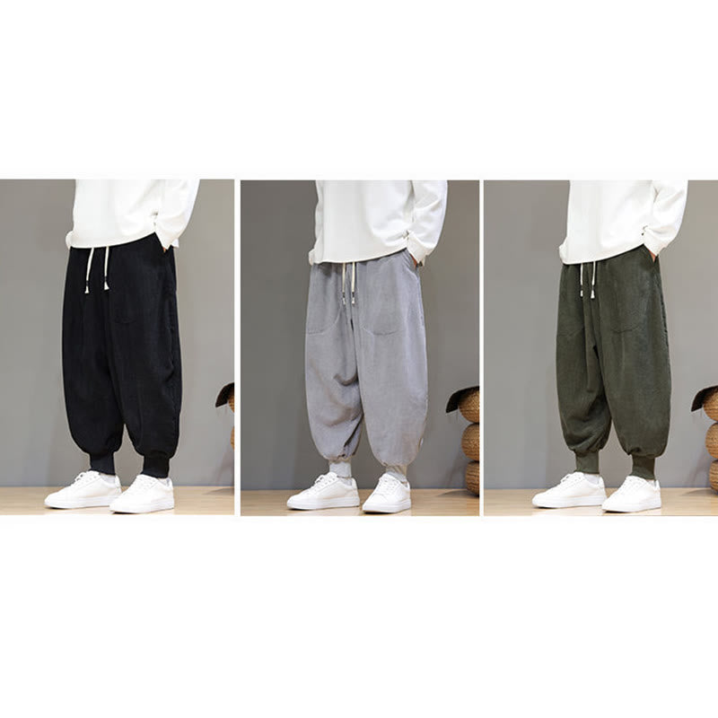 Buddha Stonesカジュアル 無地 コットン メンズ ハーレムパンツ ポケット付き - image 27