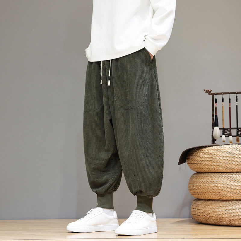 Buddha Stonesカジュアル 無地 コットン メンズ ハーレムパンツ ポケット付き - image 24