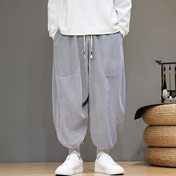Buddha Stonesカジュアル 無地 コットン メンズ ハーレムパンツ ポケット付き - image 7