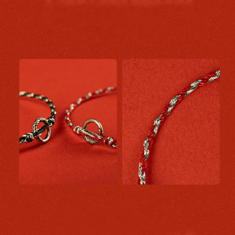 Buddha Stones925スターリングシルバー ピース平和のお守りチャーム幸運のストリングブレスレット - image 17