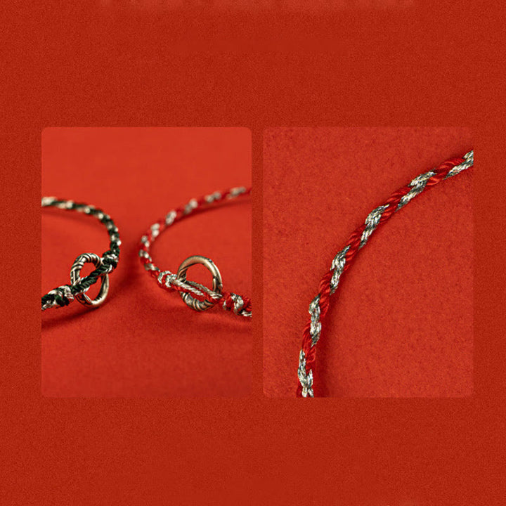 Buddha Stones925スターリングシルバー ピース平和のお守りチャーム幸運のストリングブレスレット - image 17