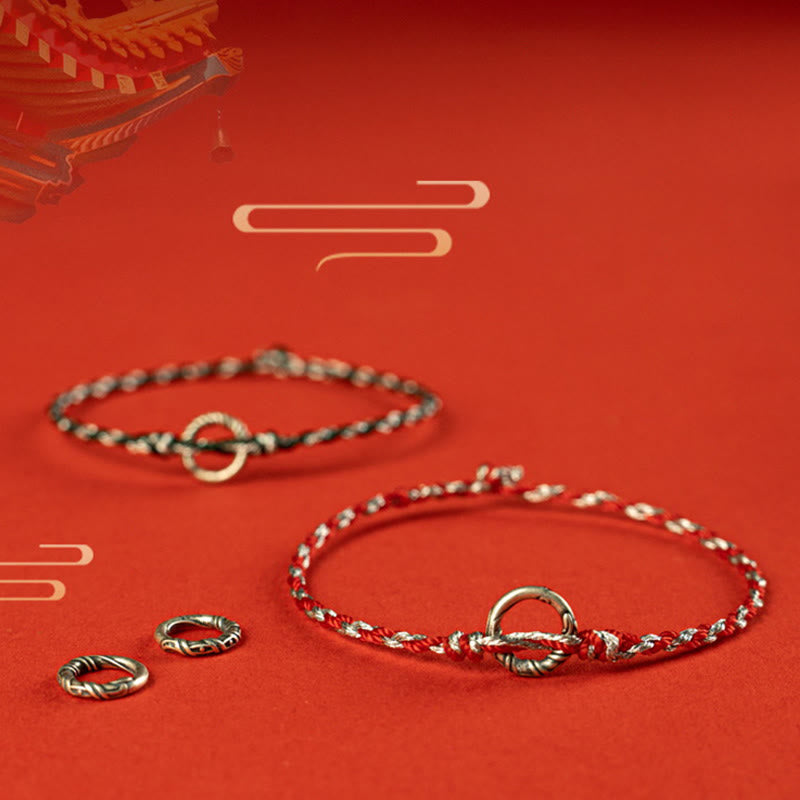 Buddha Stones925スターリングシルバー ピース平和のお守りチャーム幸運のストリングブレスレット - image 18