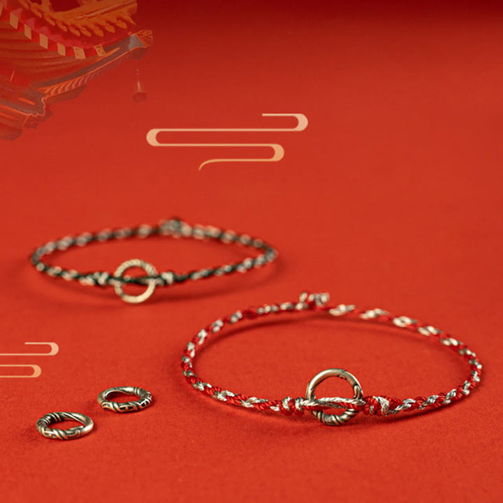 Buddha Stones925スターリングシルバー ピース平和のお守りチャーム幸運のストリングブレスレット - image 18