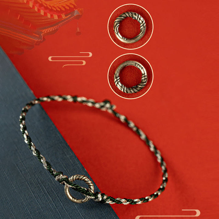 Buddha Stones925スターリングシルバー ピース平和のお守りチャーム幸運のストリングブレスレット - image 16