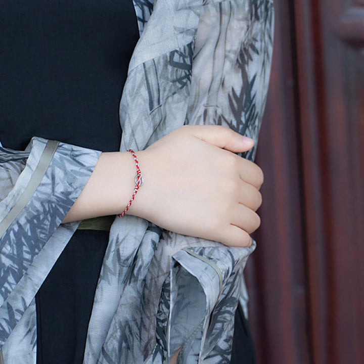 Buddha Stones925スターリングシルバー ピース平和のお守りチャーム幸運のストリングブレスレット - image 10