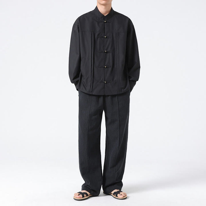 Buddha Stonesスタンドカラー ボタン スパンデックス メンズシャツ - image 9