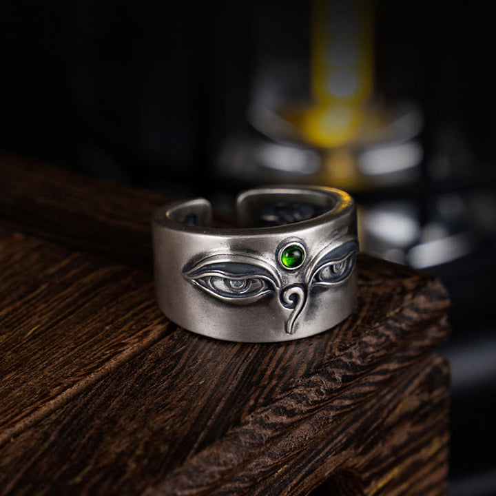 Buddha Stones925スターリングシルバー 菩薩ターラ カーム 調節可能リング - image 9