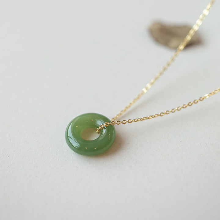 Buddha Stones 925スターリングシルバーメッキゴールド和田翡翠平和のお守りチャームネックレスペンダント - image 8