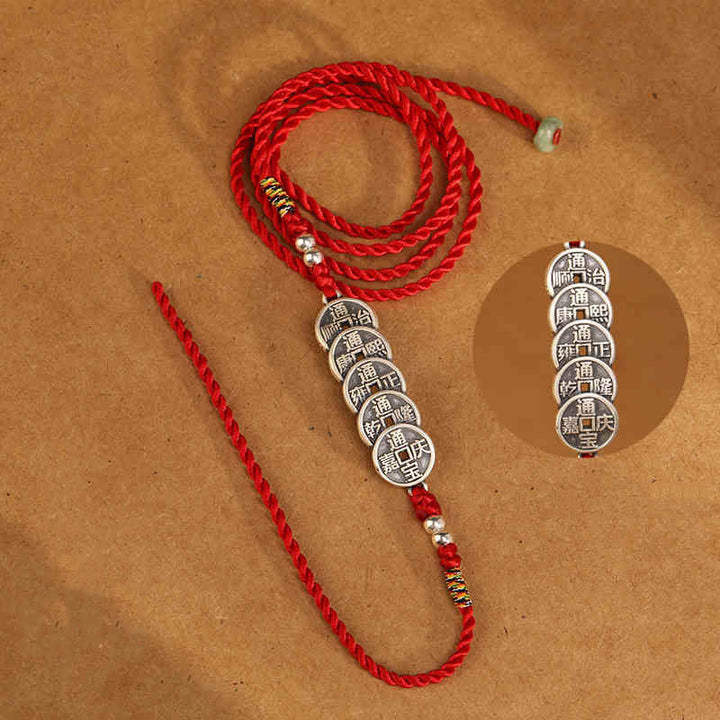 Buddha Stones999 スターリングシルバー 祝福の赤い紐のベリーチェーン