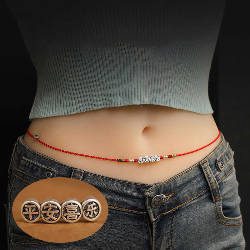 Buddha Stones999 スターリングシルバー 祝福の赤い紐のベリーチェーン