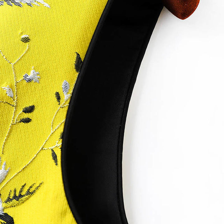 Buddha Stonesヴィンテージ刺繍鶴植物柄ノットボタンベスト - image 9