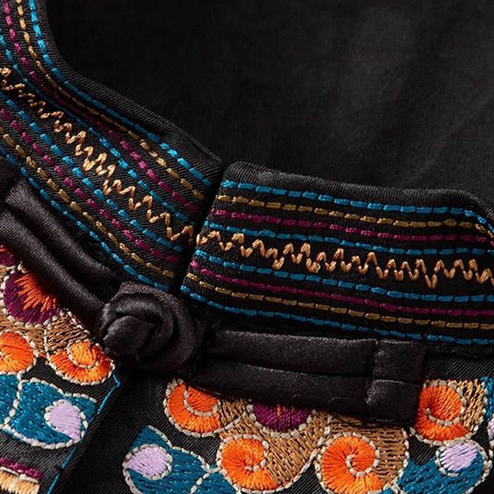 Buddha Stonesヴィンテージ刺繍カラフルな雲花柄ベスト - image 4