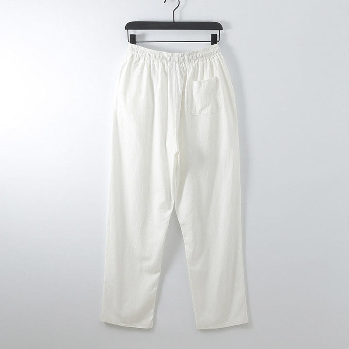 Buddha Stonesクロスカラーコットン唐装漢服トップスパンツメンズセット - image 20
