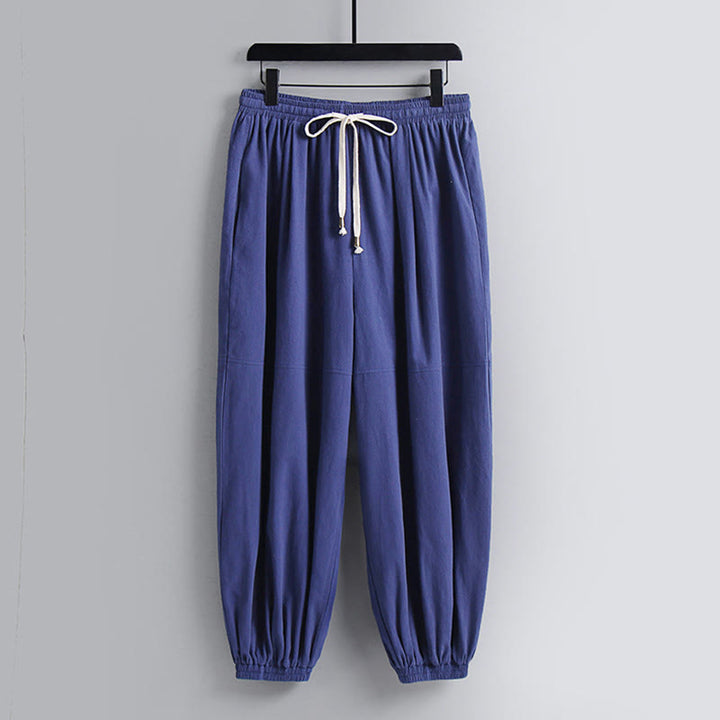 Buddha Stonesクロスカラークロップド丈ブルマーコットン唐装漢服トップスパンツ衣類メンズセット - image 21