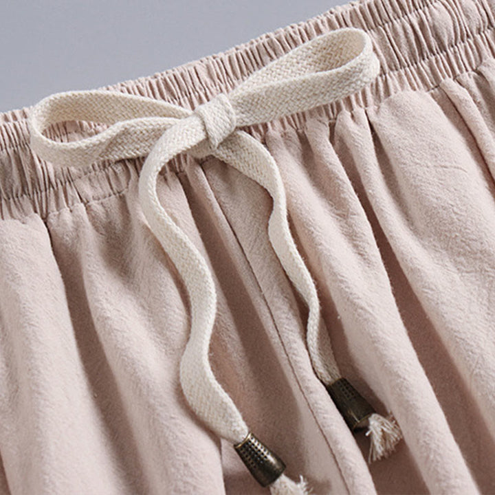 Buddha Stonesクロスカラークロップド丈ブルマーコットン唐装漢服トップスパンツ衣類メンズセット - image 5