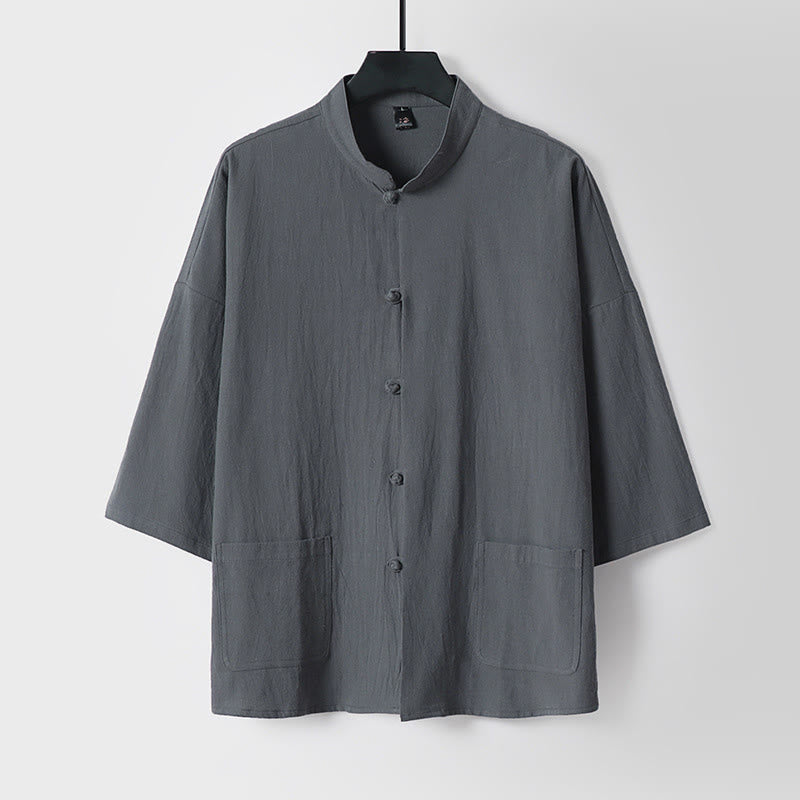 Buddha Stones七分袖 クロップド丈 ブルマー コットン トップス パンツ 衣類 メンズ セット - image 1