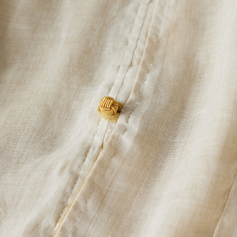 Buddha Stonesプラスサイズ Vネック カジュアル 無地 長袖シャツ コットンリネン レディース シャツ - image 10