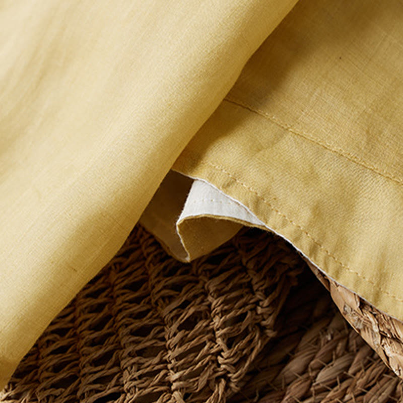 Buddha Stonesプラスサイズ Vネック カジュアル 無地 長袖シャツ コットンリネン レディース シャツ - image 7