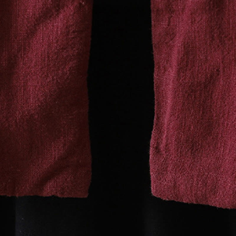 Buddha Stones無地 カジュアル フロッグボタン タートルネック コットン リネン レディース ジャケット シャツ 衣類 - image 9