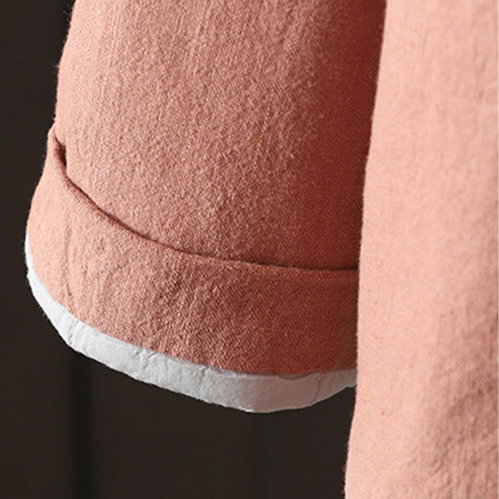 Buddha Stones無地 カジュアル フロッグボタン タートルネック コットン リネン レディース ジャケット シャツ 衣類 - image 17